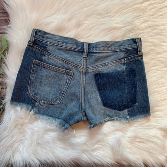 We The Free | High Rise Button Fly Distressed Shorts - Picture 5 of 8